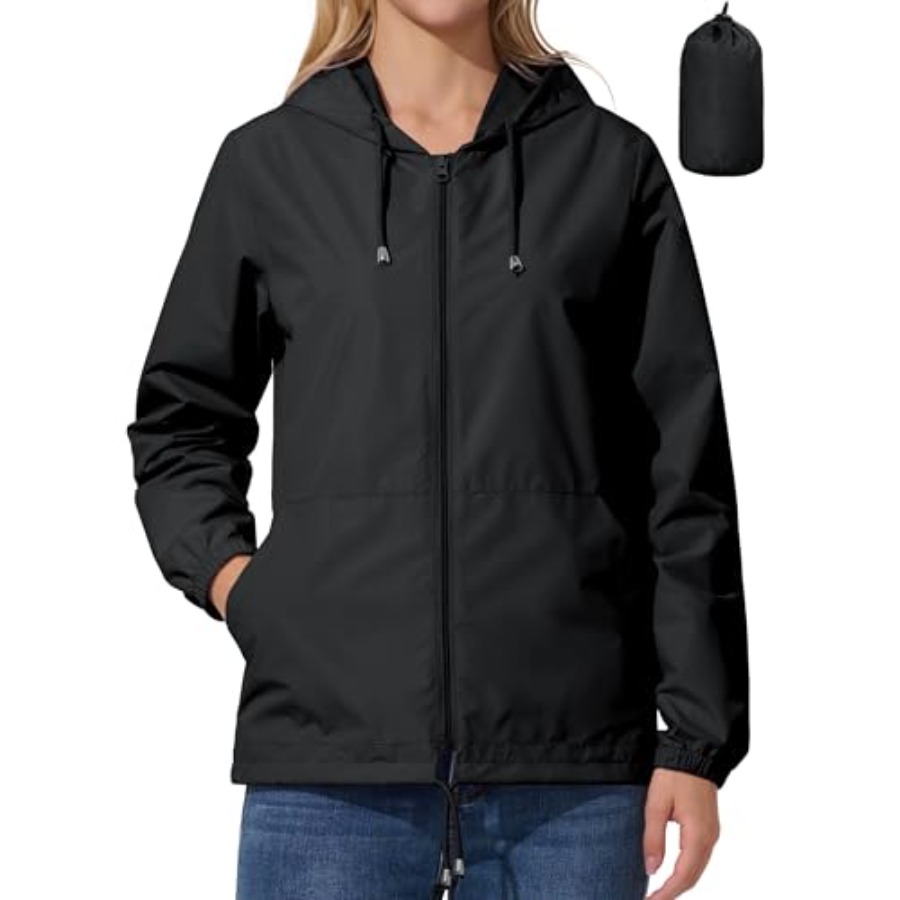 Running Gear For Rain - Womens Rain Jacket Lightweight Windbreaker Waterproof