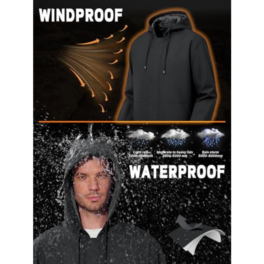 UIQUR Men's Rain Jacket Waterp – Running Gear For Rain recenzja i cena